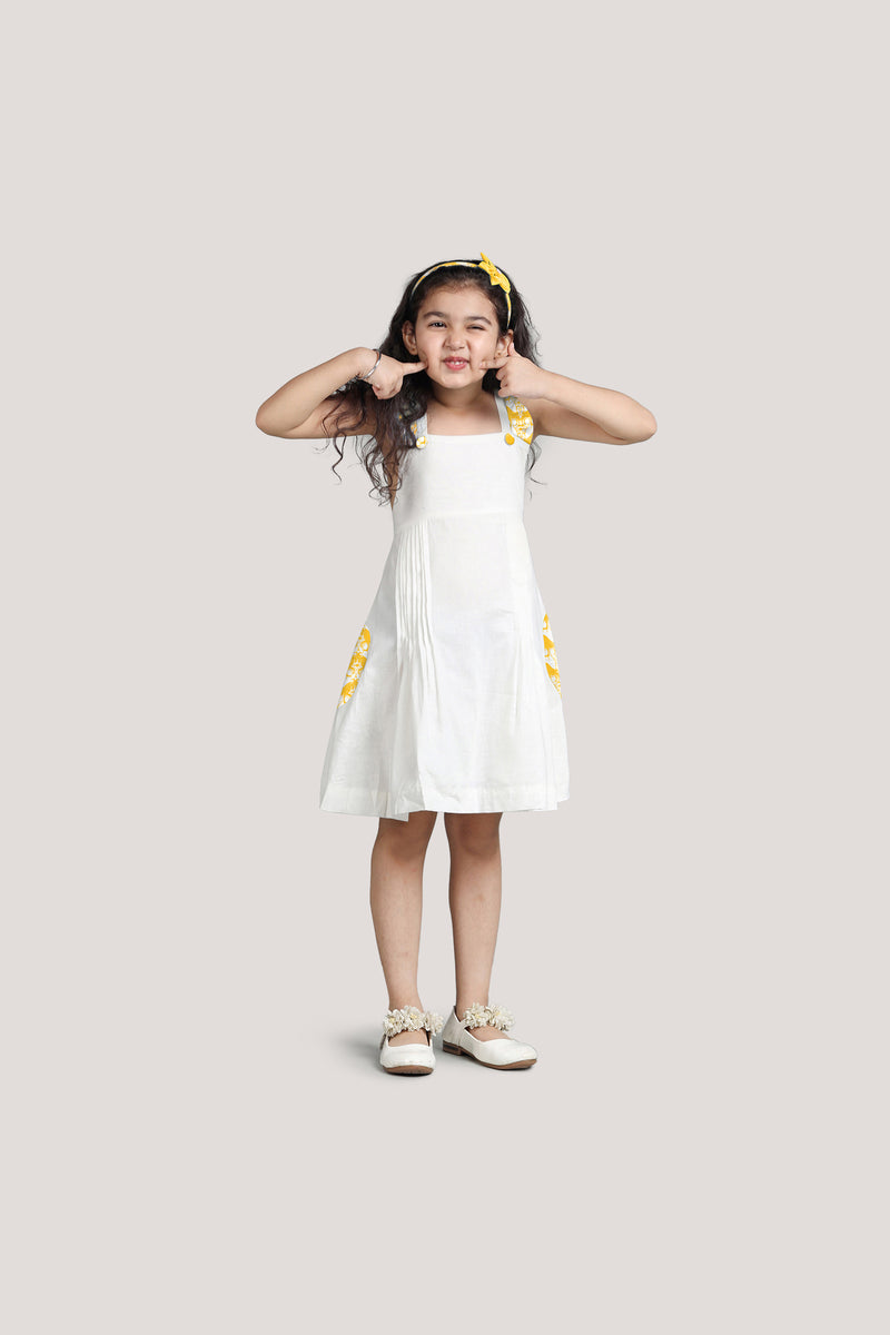 Two Silly Goats - White Crisscross Frock