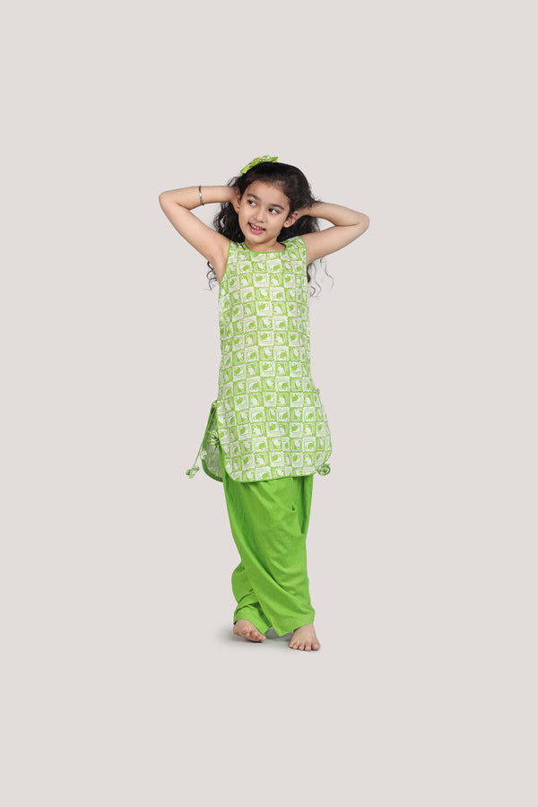 The Monkey & The Crocodile - Patiala Suit Set