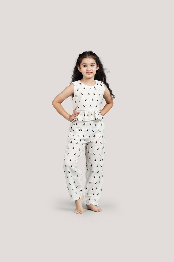 Bell The Cat - Crop Top Set, Beige
