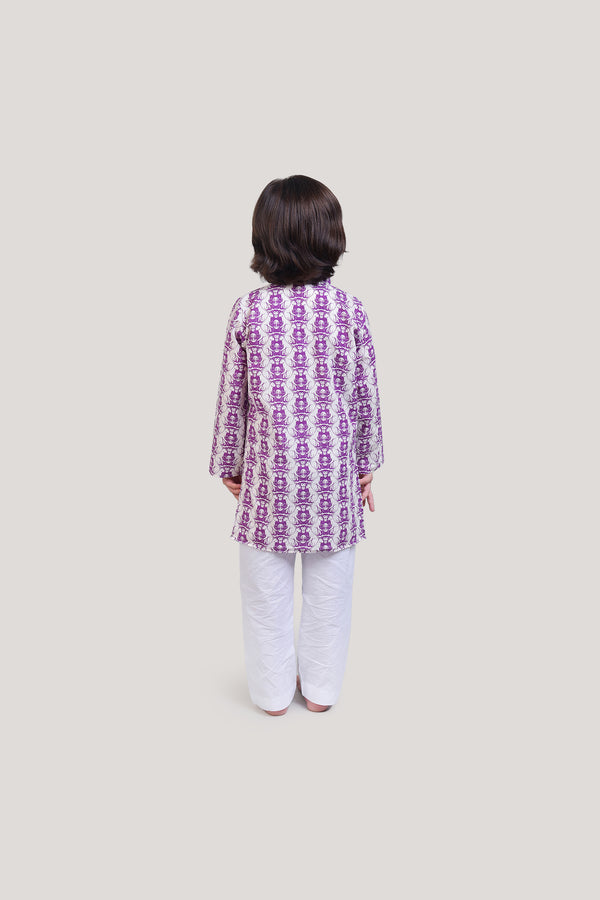 Two Foolish Cats and The Clever Monkey- Boys Kurta Pajama Set