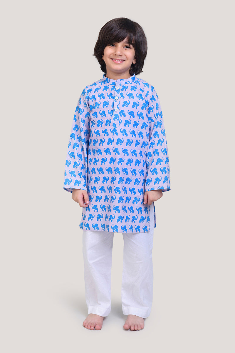 The Elephant & The Barking Dog- Boys Kurta Pajama Set