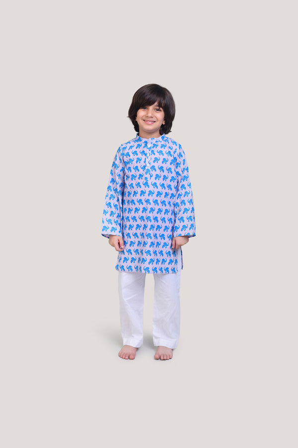 The Elephant & The Barking Dog- Boys Kurta Pajama Set