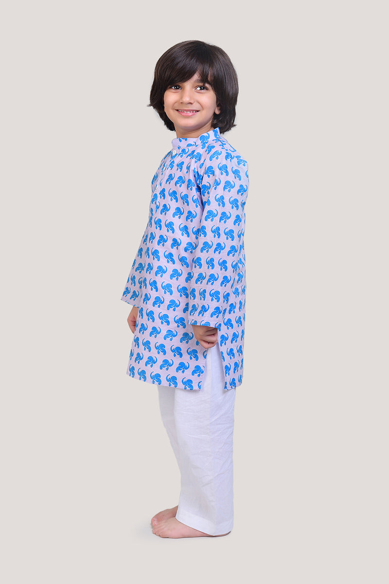 The Elephant & The Barking Dog- Boys Kurta Pajama Set