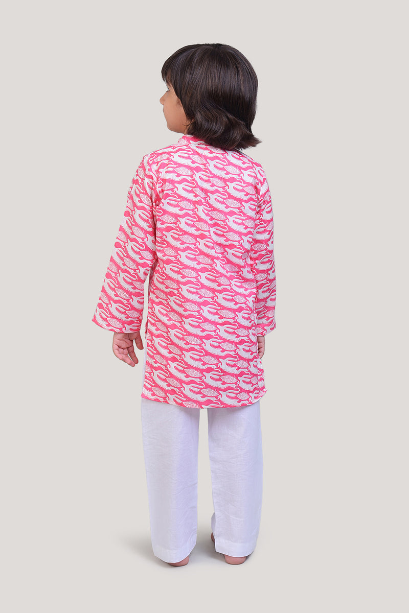 The Hare & The Tortoise- Boys Kurta Pajama Set
