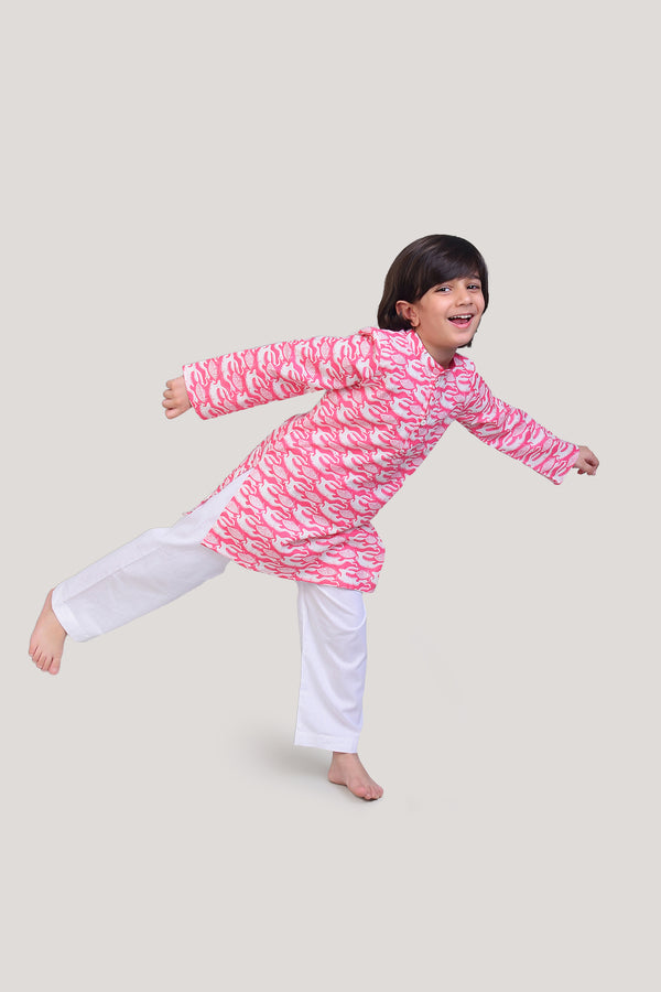 The Hare & The Tortoise- Boys Kurta Pajama Set