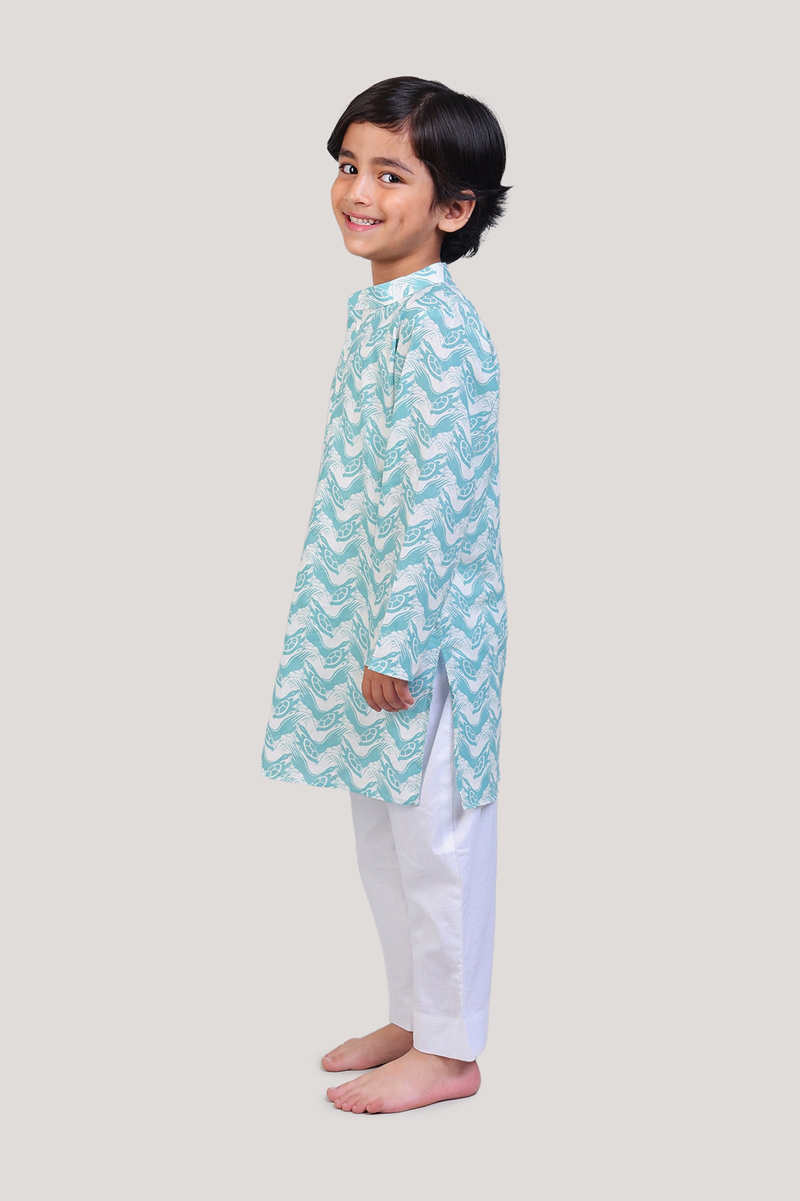 The Talkative Turtle- Boys Kurta Pajama Set