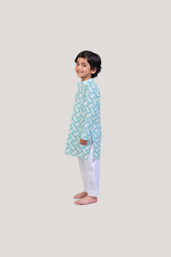 The Talkative Turtle- Boys Kurta Pajama Set