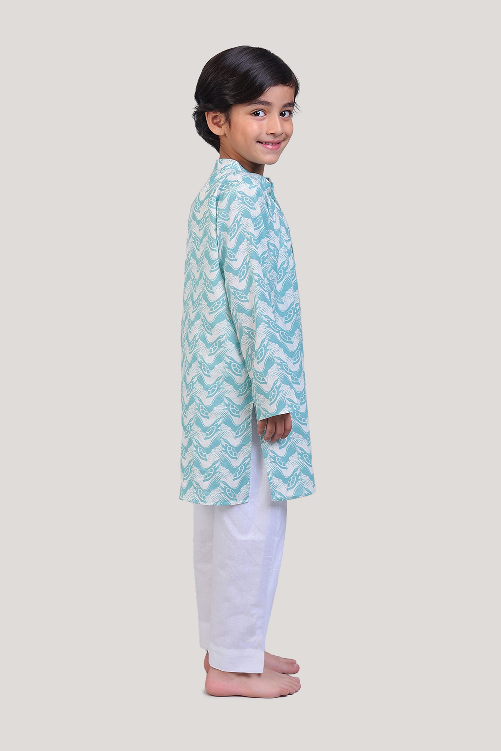 The Talkative Turtle- Boys Kurta Pajama Set