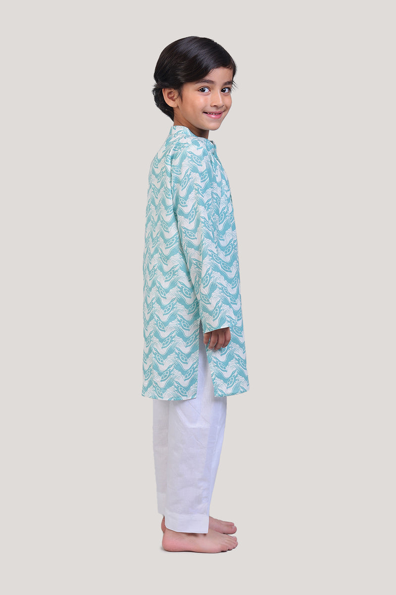 The Talkative Turtle- Boys Kurta Pajama Set