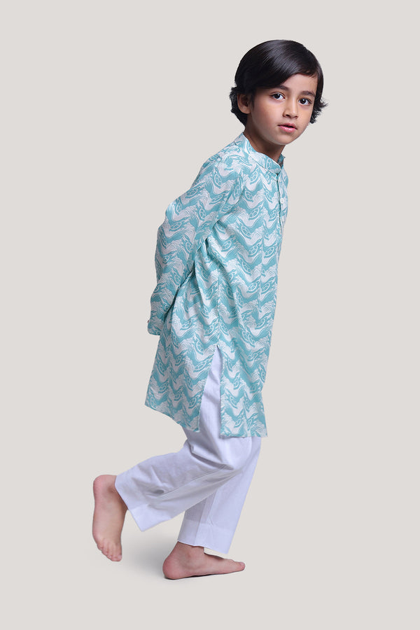 The Talkative Turtle- Boys Kurta Pajama Set