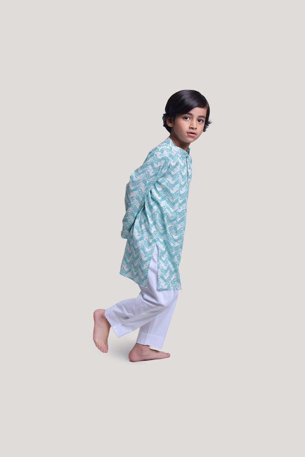 The Talkative Turtle- Boys Kurta Pajama Set