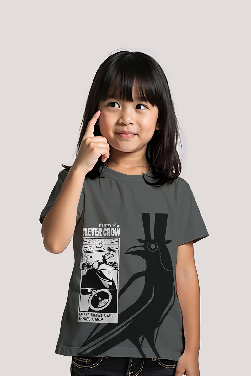 The Smart Crow - T shirt, Grey