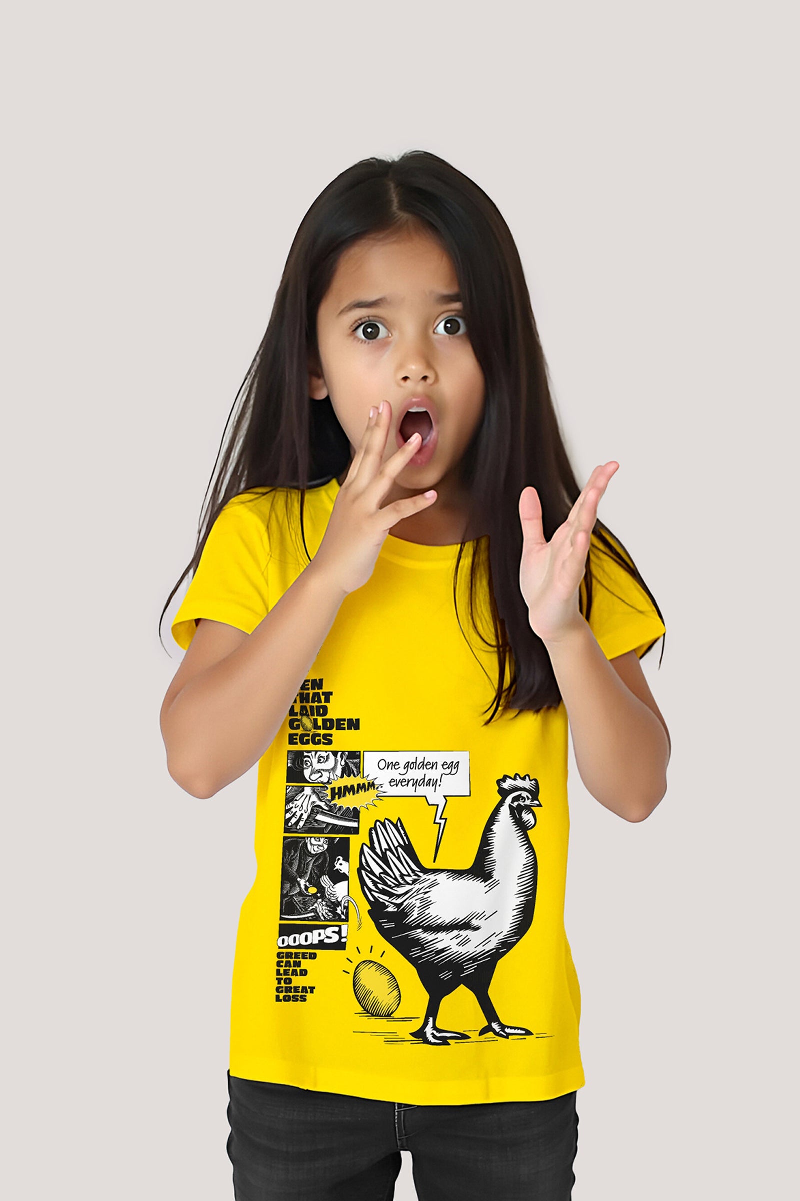 Hen That Laid Golden Eggs - T shirt, Yellow