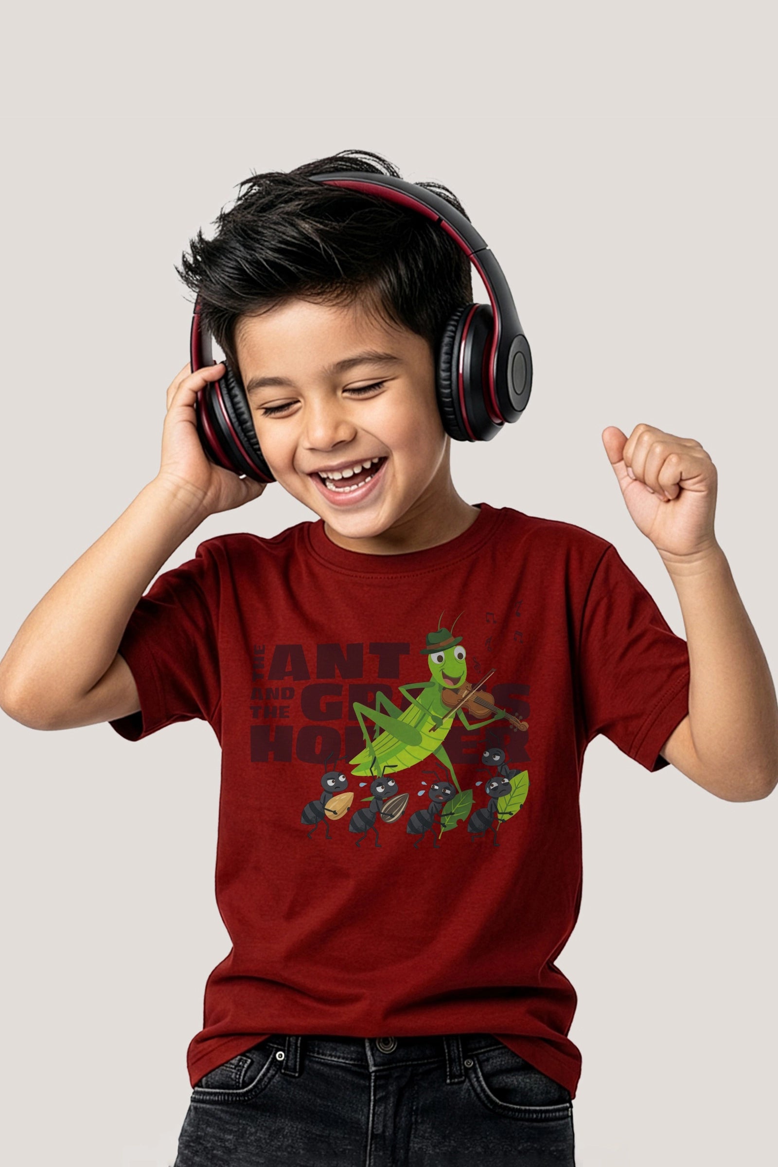 The Ant & The Grasshopper- T Shirt, Red