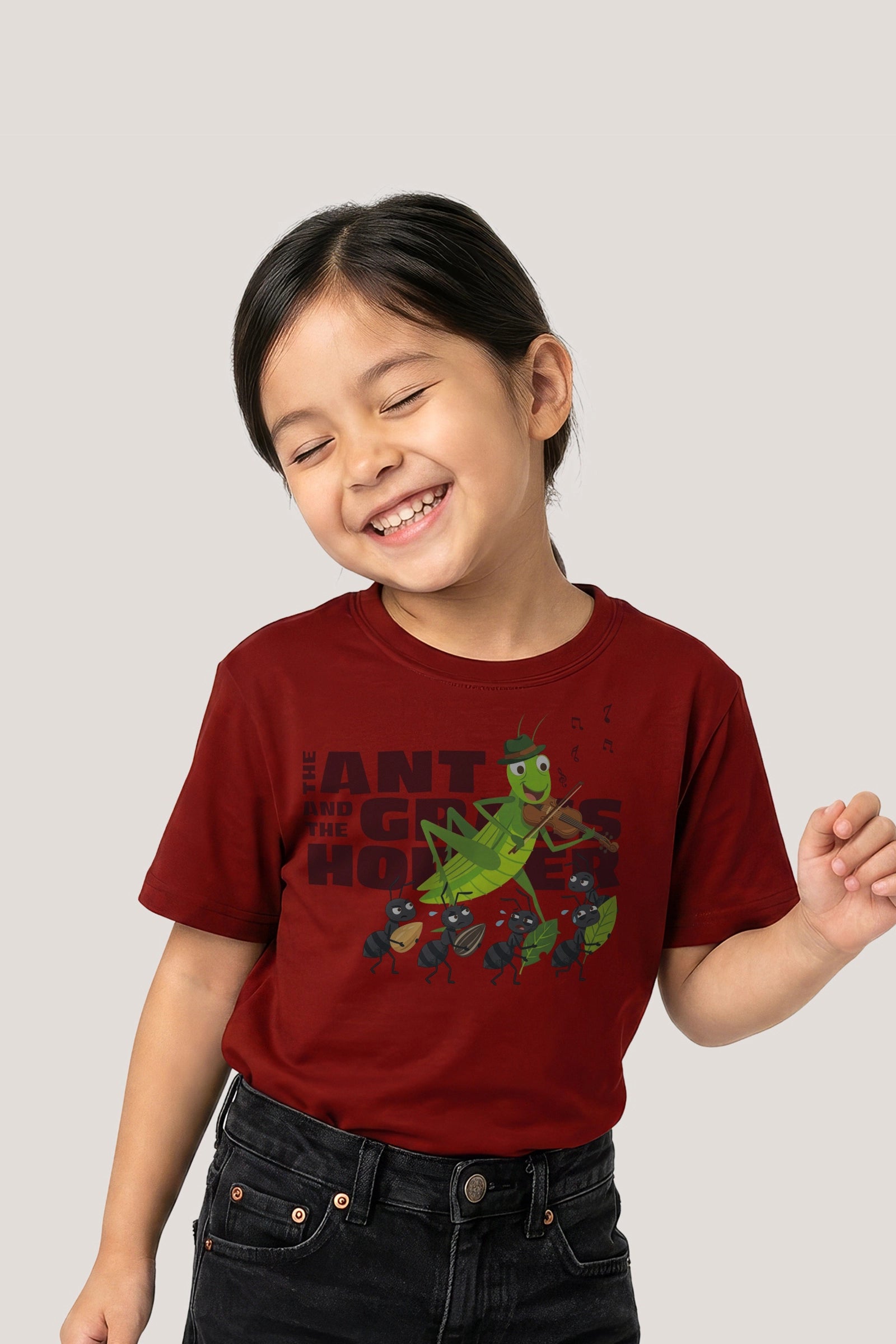 The Ant & The Grasshopper- T Shirt, Red