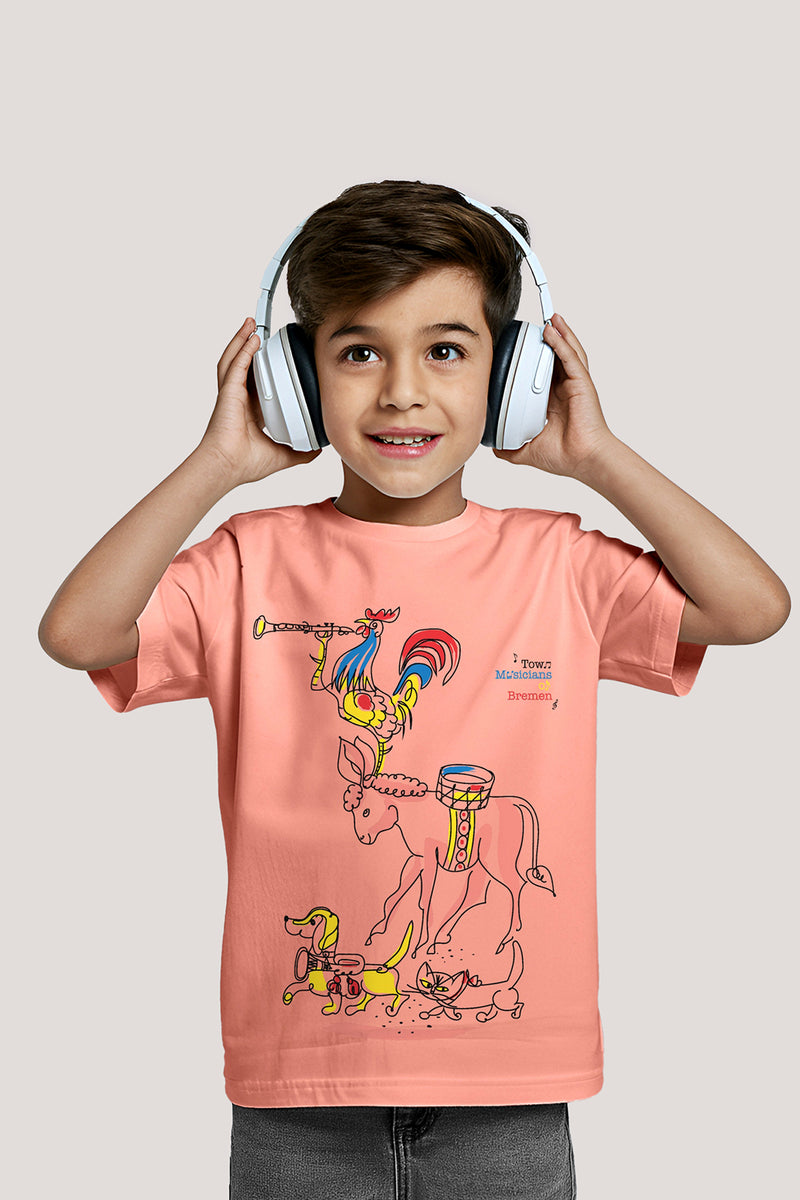 Town Musician of Bremen - T shirt, Coral