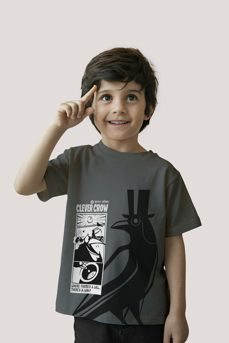 The Smart Crow - T shirt, Grey