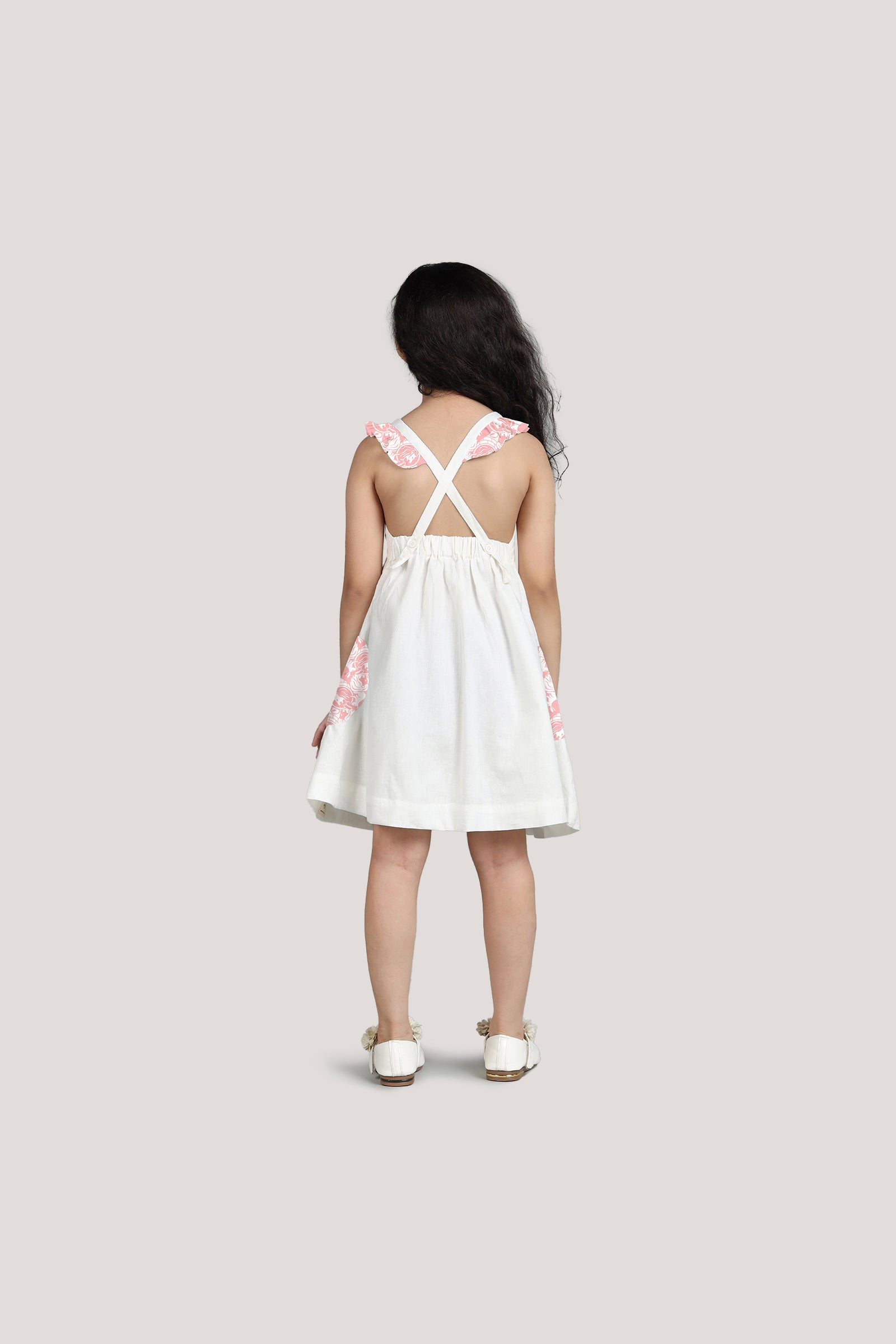 The Foolish Lion & The Clever Rabbit - White Crisscross Frock