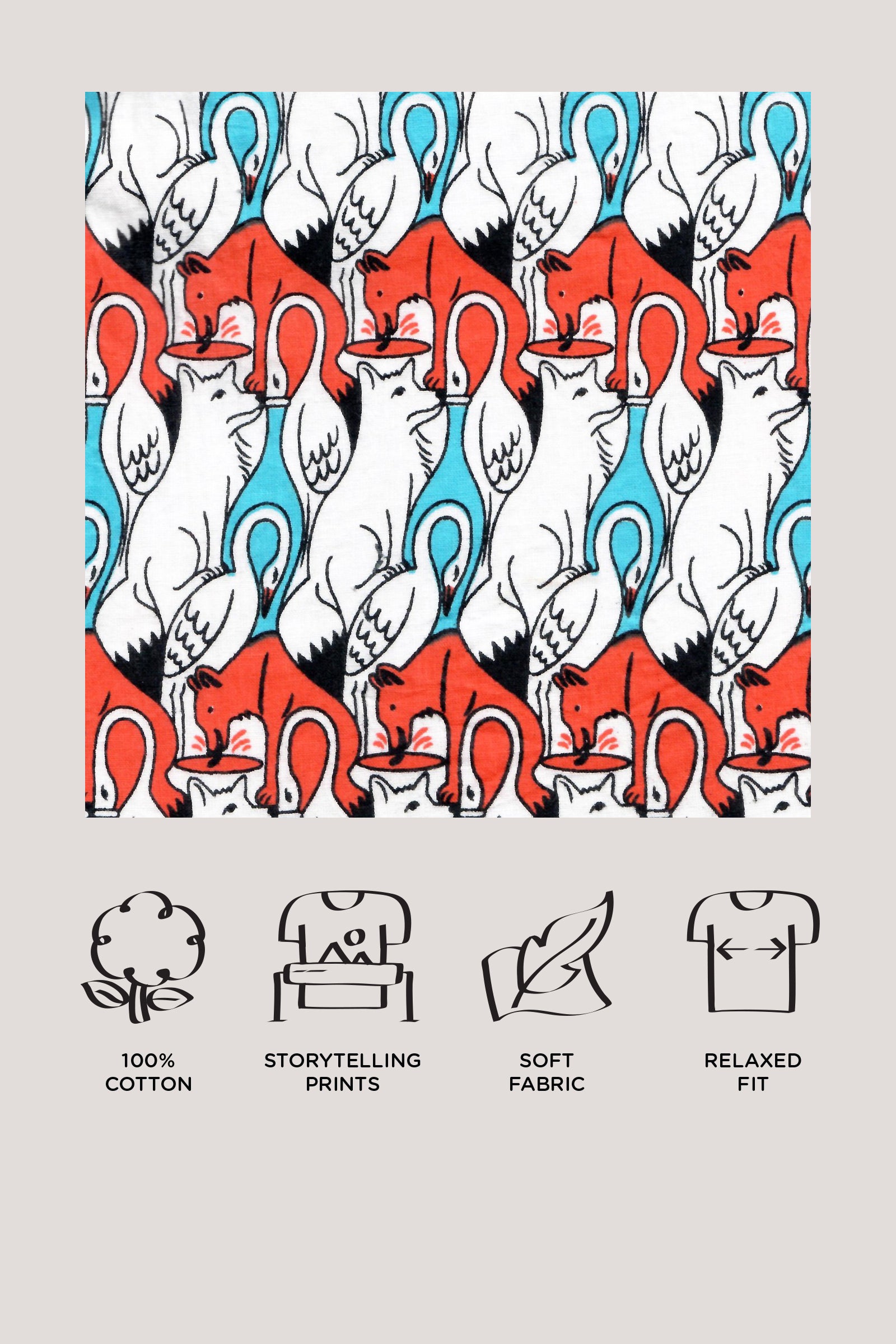 The Fox & The Crane- Short Kurta with Linen Pants