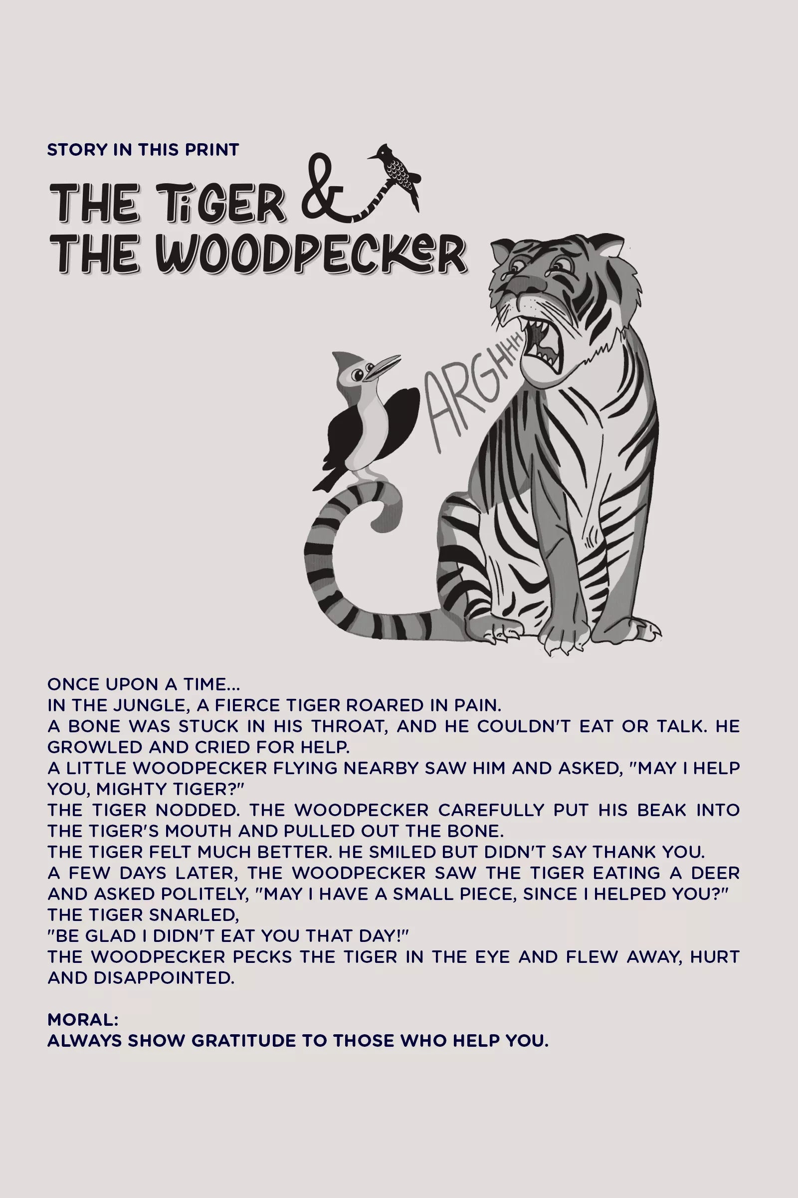 The Tiger & The Woodpecker - T shirt, Black