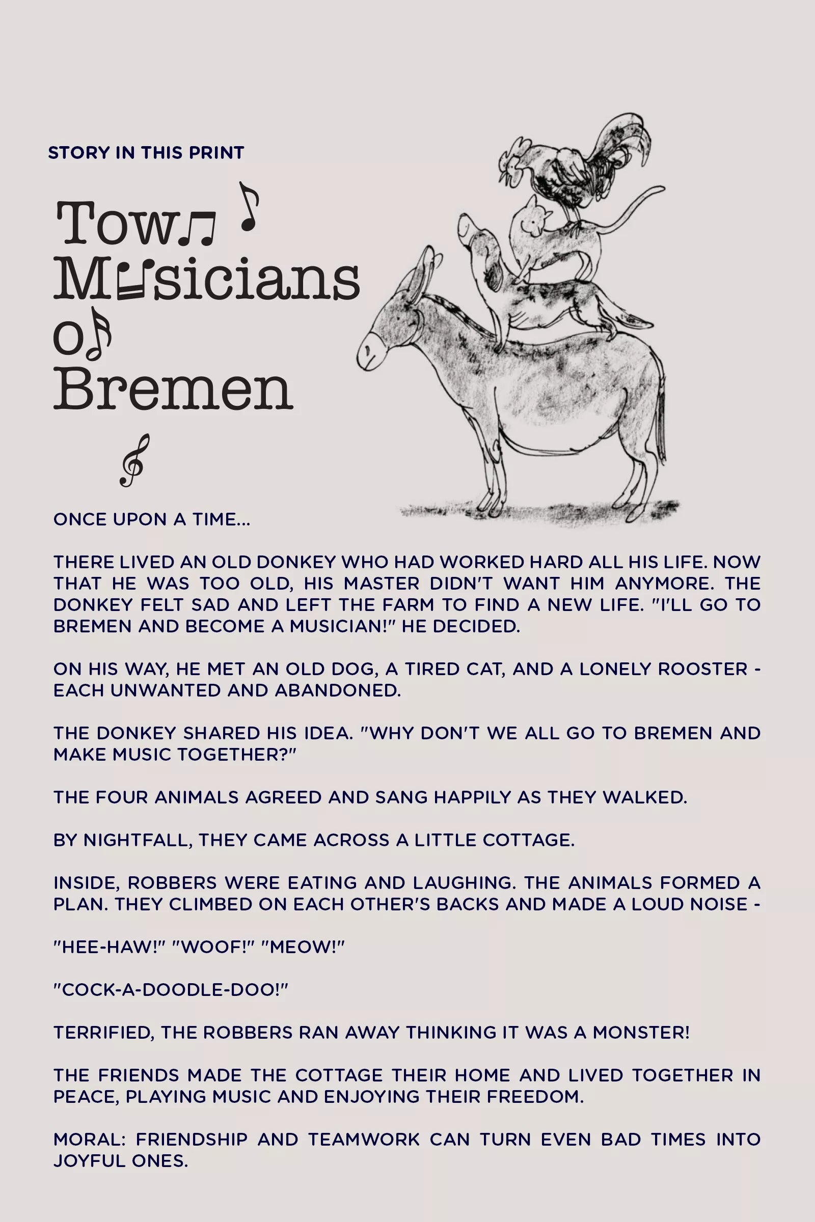 Town Musician of Bremen - T shirt, Coral