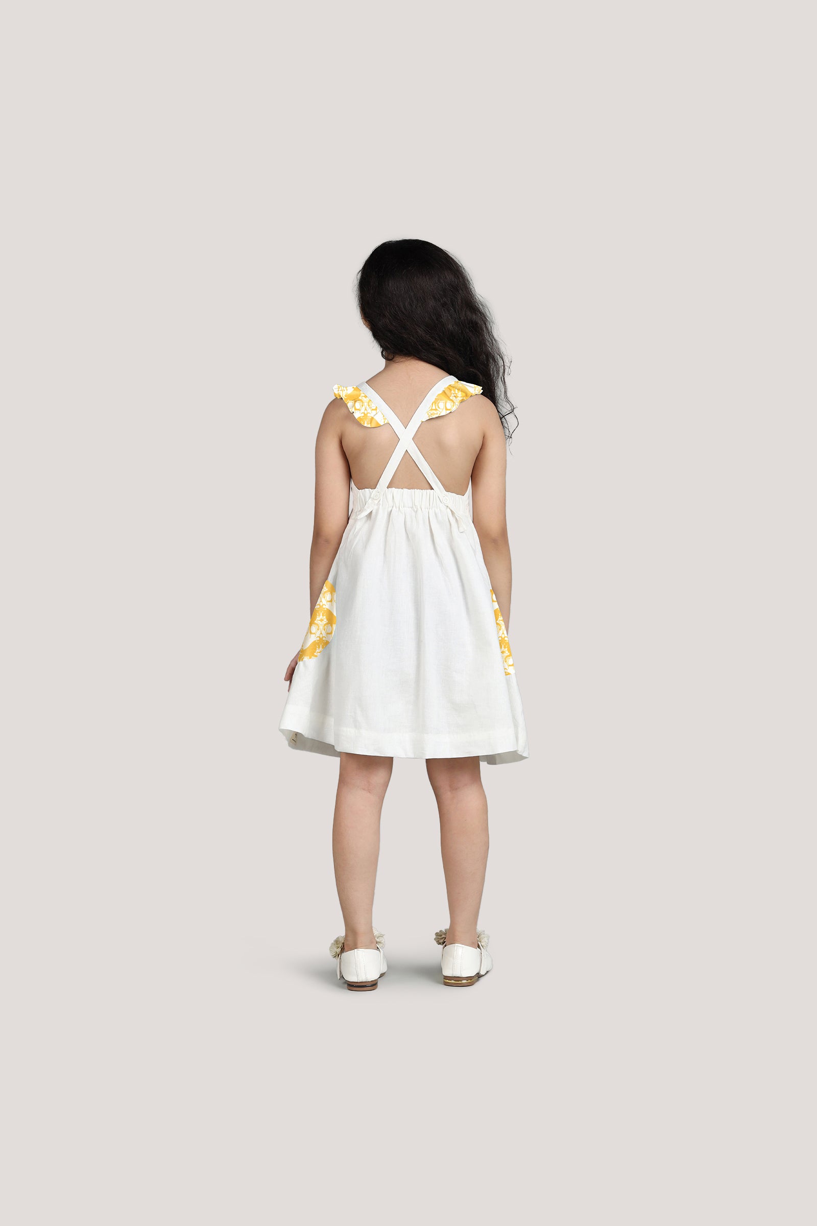 Two Silly Goats - White Crisscross Frock