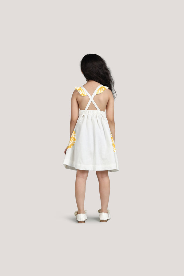Two Silly Goats - White Crisscross Frock