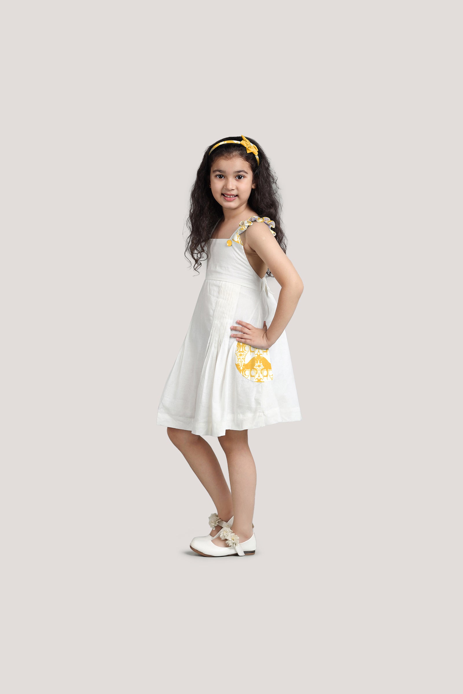 Two Silly Goats - White Crisscross Frock