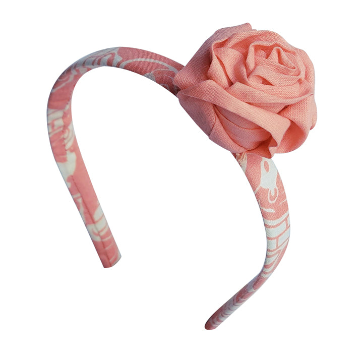Fabric Rose Hairband_Peach Pink The Foolish Lion & Clever Rabbit