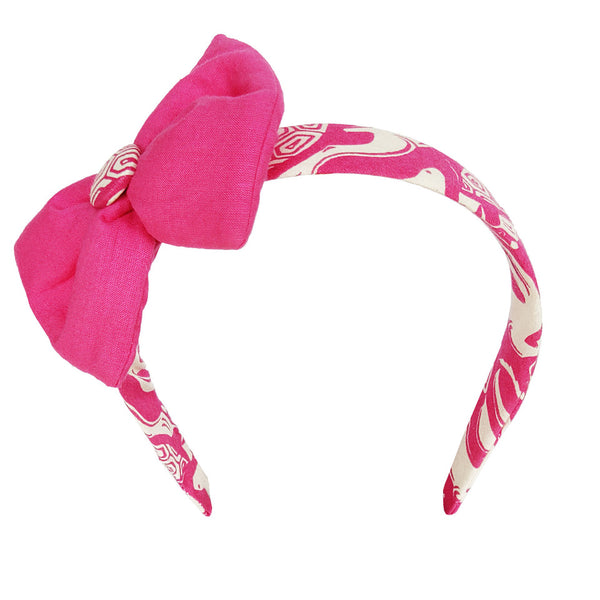 Fabric Bow Hairband_Pink The Hare & Tortoise