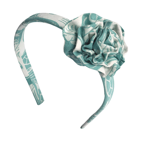 Fabric Flower Hairband_Sea Green The Talkative Turtle