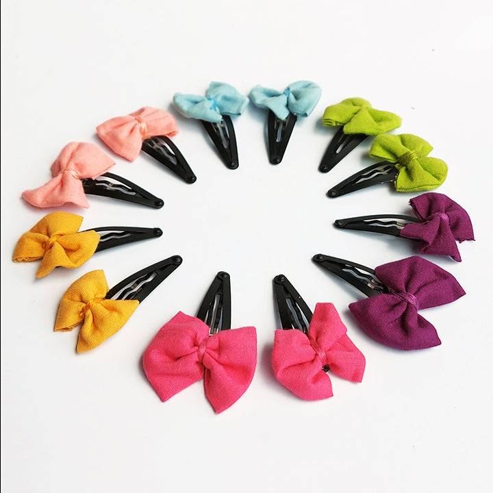 Handmade small bow clips (Set of 12)